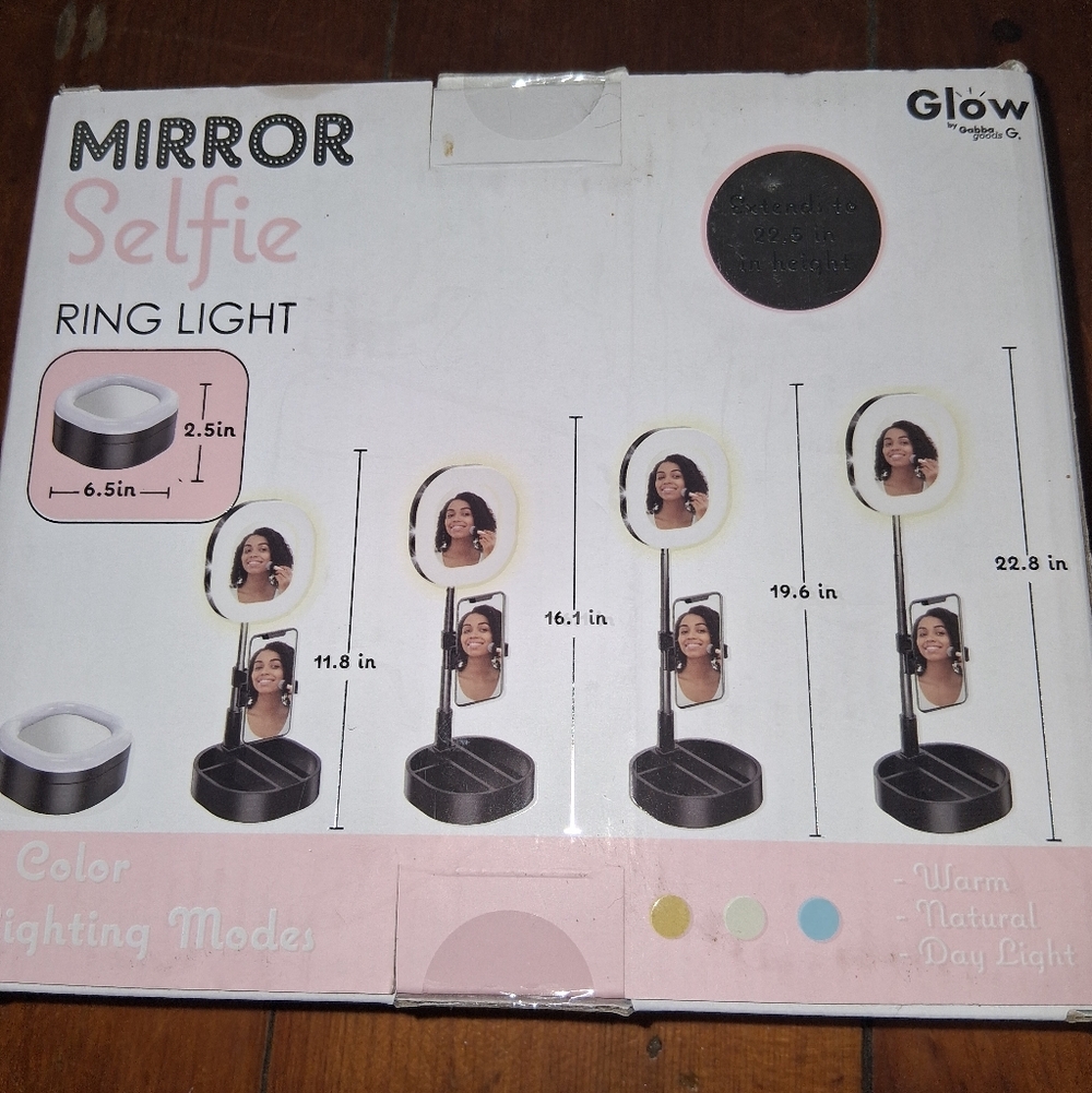 *bogo* Glow Selfie Ring Light with Mirror - Picture 2 of 4